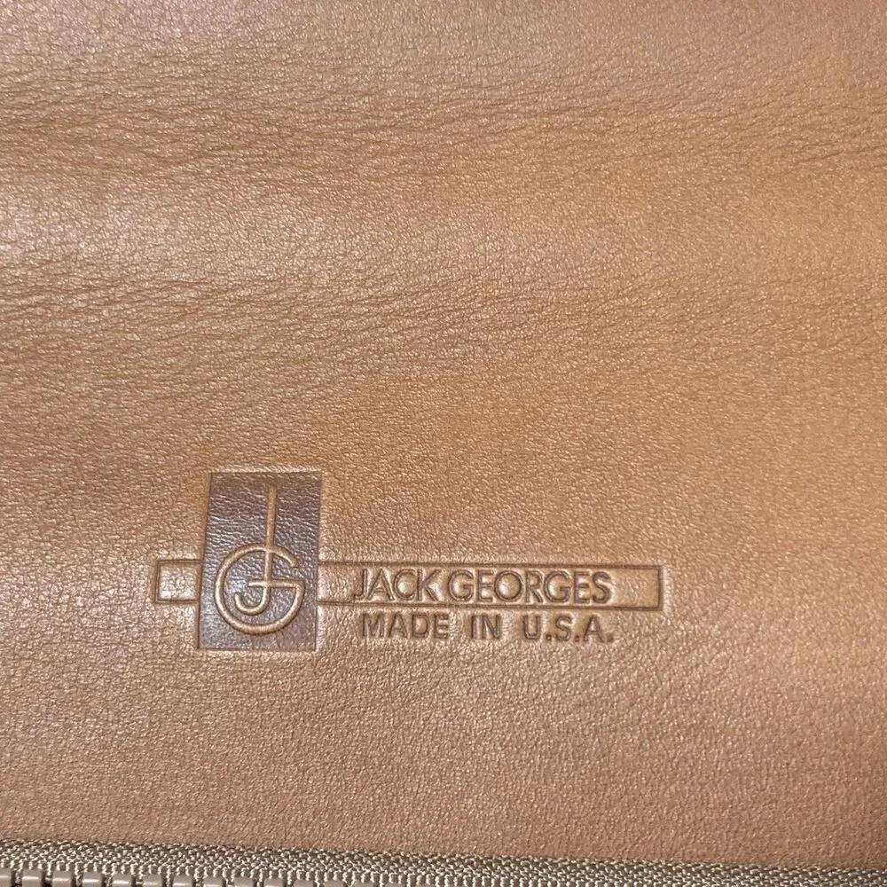 Jack Georges Vintage Leather Messenger Bag With Attachable Strap Made In USA